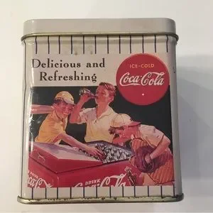 Coca Cola | Other | This Is A Vintage Coca Cola Mini Square Tin Box ...